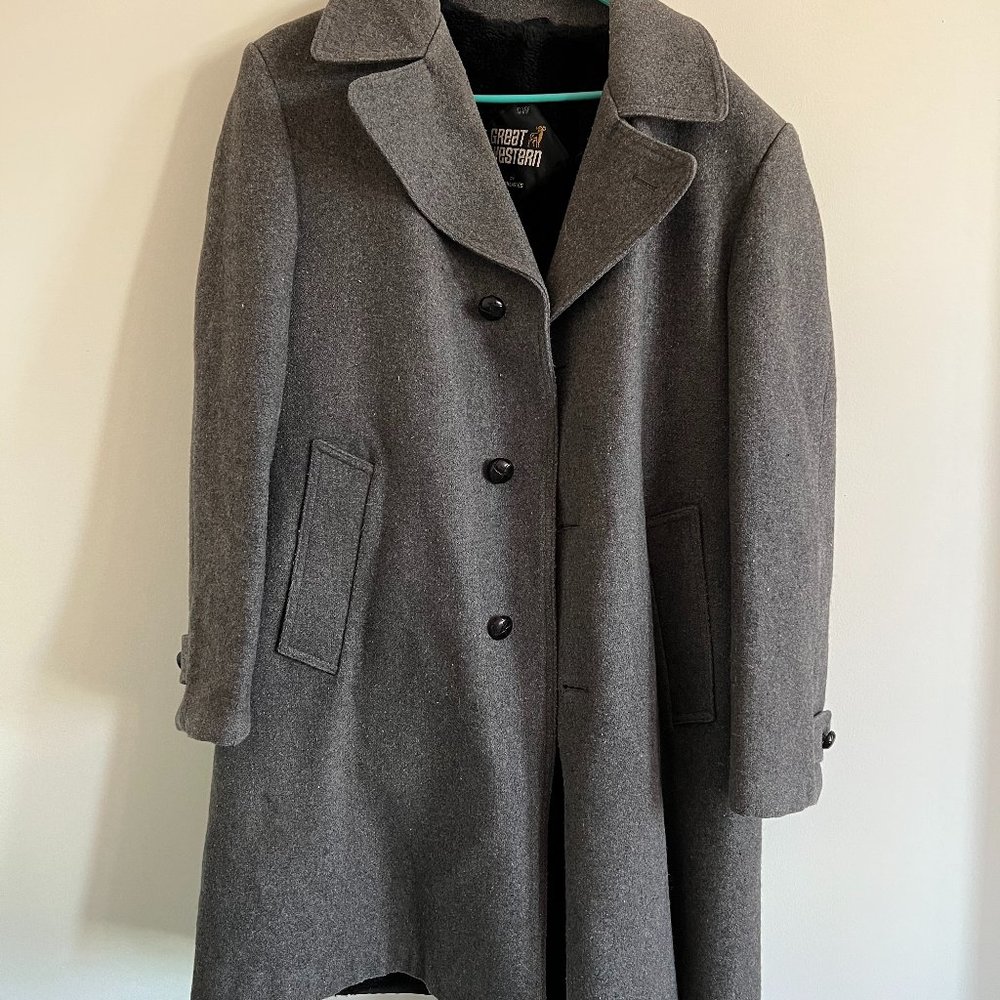 Vintage 70’s Great Western peacoat with faux fur lining. Mens XL